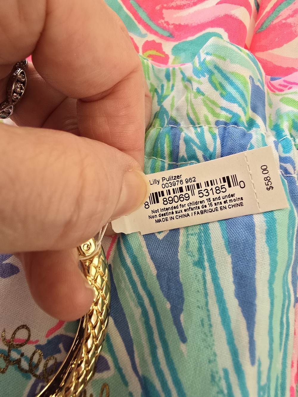 NWOT Lilly Pulitzer Floral Lace-Trim A-Line Dress with Matching Jewelry, Size 14 - Picture 3 of 16